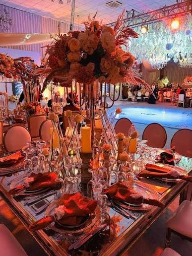 Floral arch for wedding ceremony